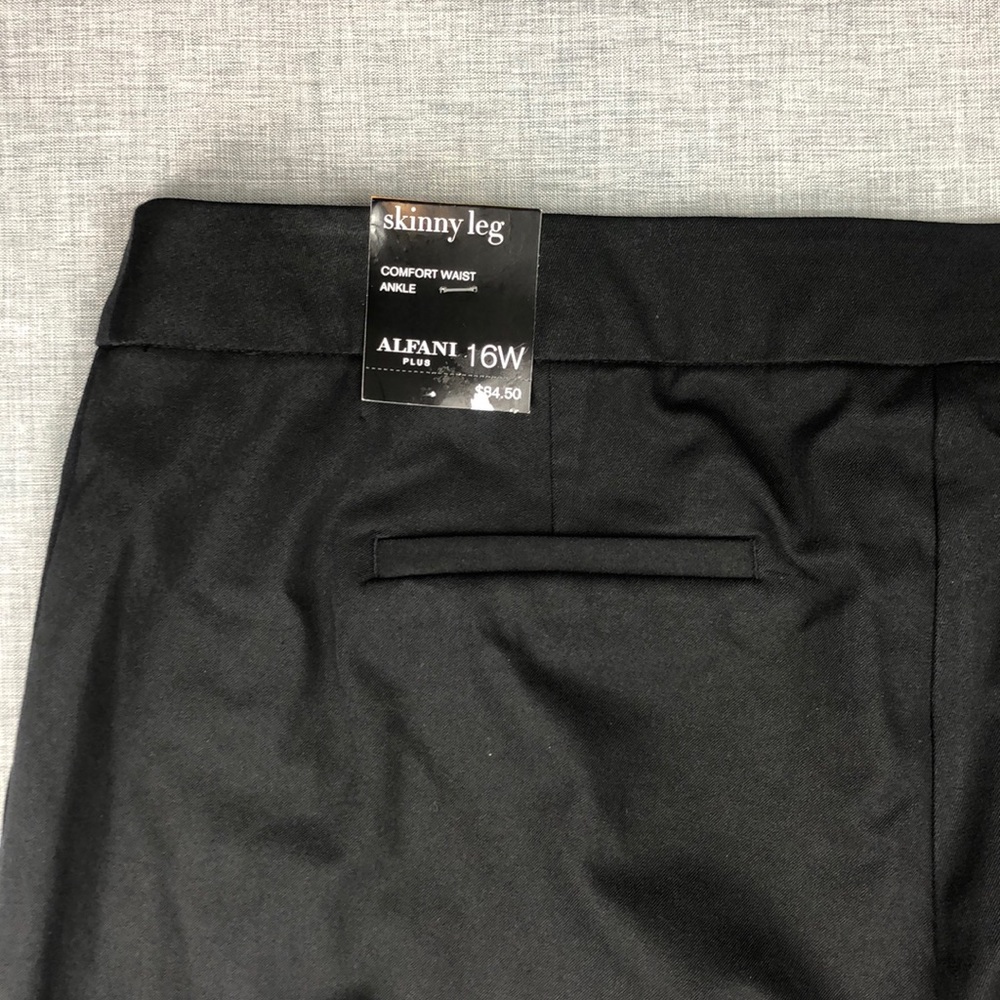 Only One Left! Size 16W Alfani Black & White Skinny Ankle Pants Plus Size - Picture 5 of 6